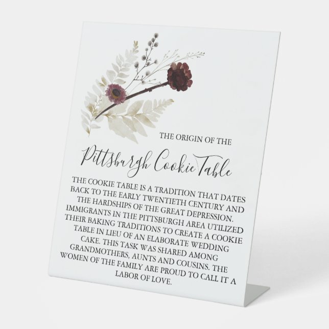PITTSBURGH COOKIE TABLE SIGN WEDDING (Front)