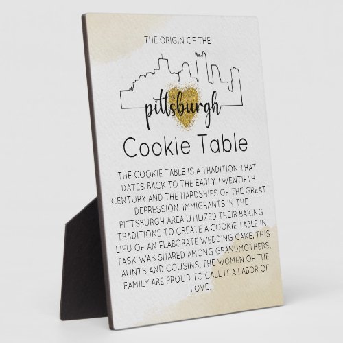 PITTSBURGH COOKIE TABLE SIGN WEDDING PLAQUE