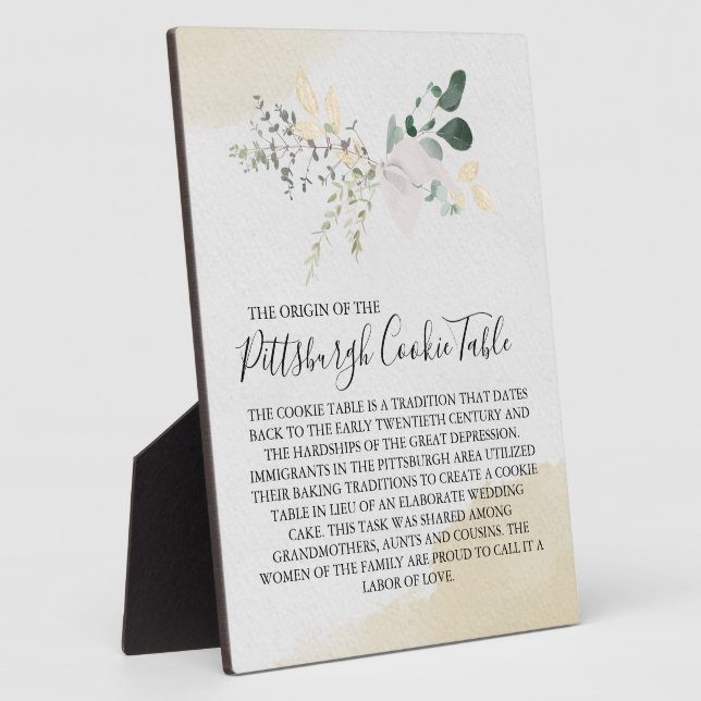 PITTSBURGH COOKIE TABLE SIGN WEDDING PLAQUE (Side)