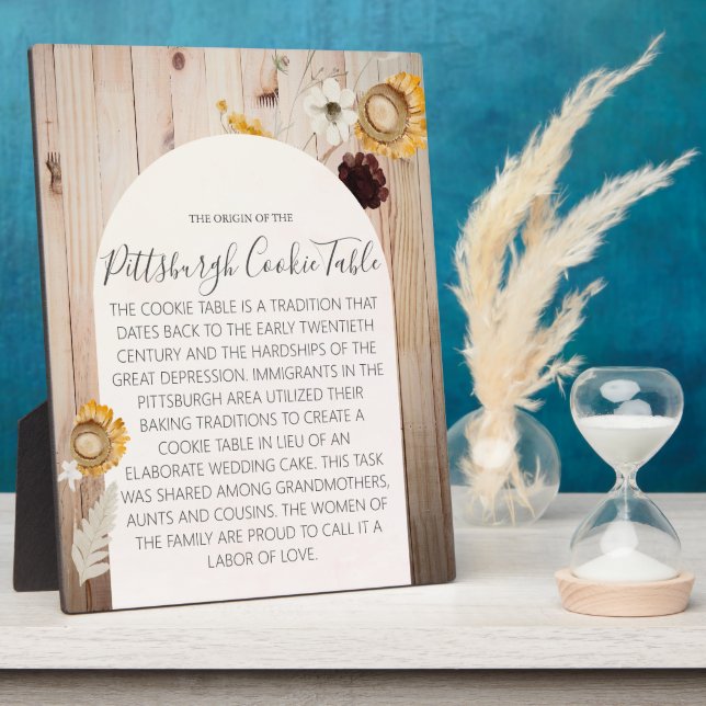 PITTSBURGH COOKIE TABLE SIGN WEDDING TABLE SIGN PLAQUE (Side)