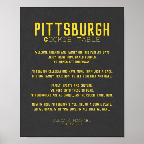 Pittsburgh Cookie Table Wedding Poster