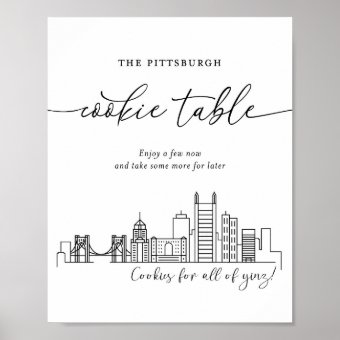 Pittsburgh Cookie Table Wedding Sign | Zazzle