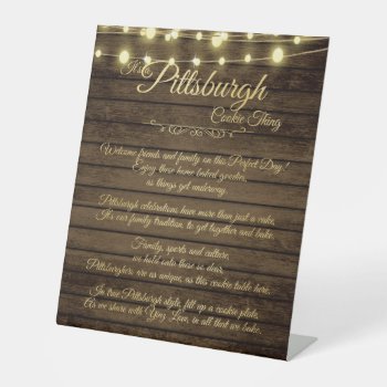 Pittsburgh Cookie Thing Rustic Table Sign by happygotimes at Zazzle