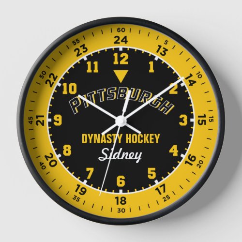 Pittsburgh Dynasty Hockey 24 Hour Wall Clock