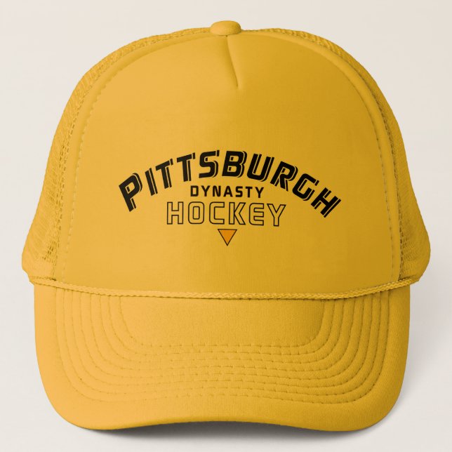 Pittsburgh Dynasty Hockey Gold Trucker Hat (Front)