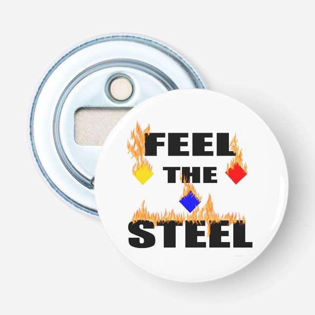 Pittsburgh Feel The Steel Fire Football Sports  Na Bottle Opener (Front)