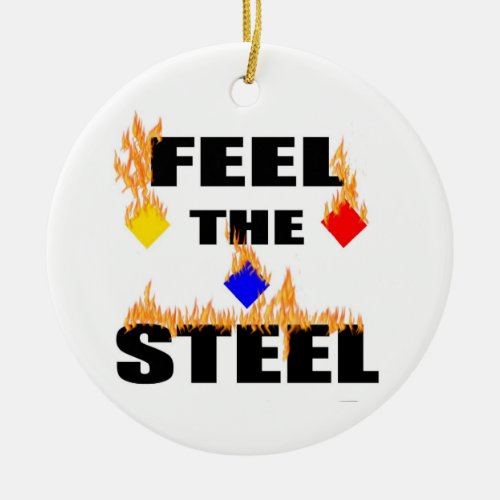Pittsburgh Feel The Steel Fire Football Sports  Na Ceramic Ornament
