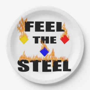 Pittsburgh Feel The Steel Fire Football Sports  Na Paper Plates