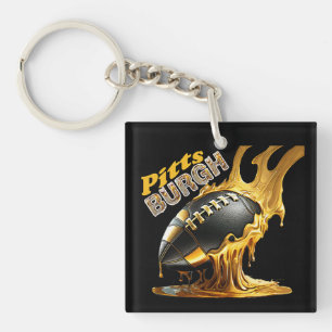 Pittsburgh Football Fans - Molten Steel Keychain