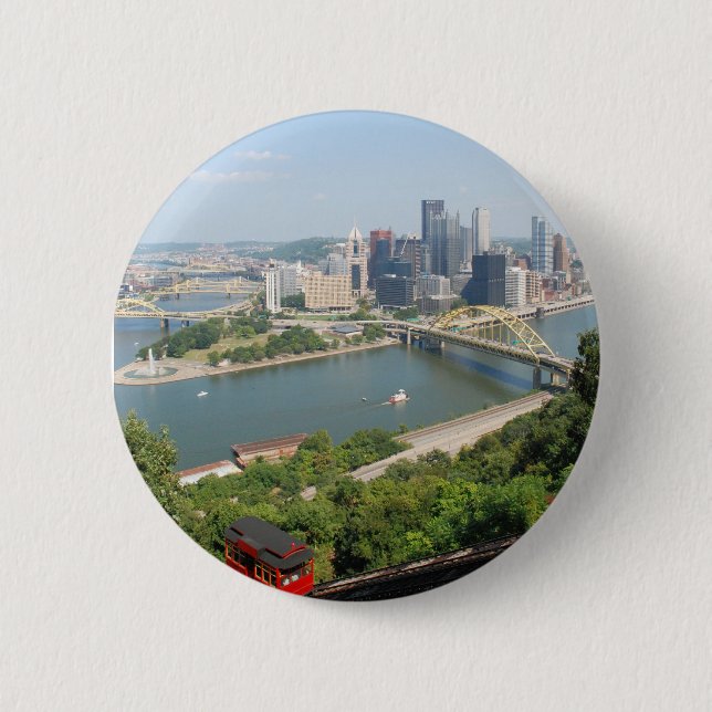 Pittsburgh from Mt Washington Button (Front)