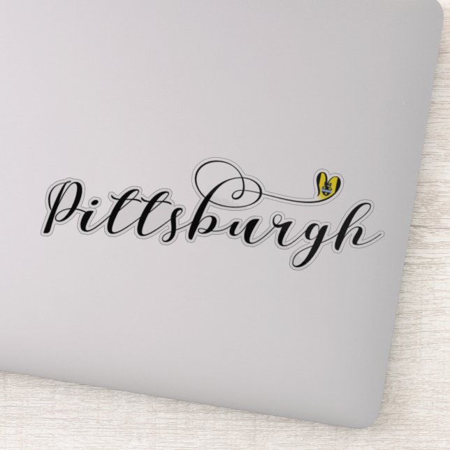 Pittsburgh Heart Flag Sticker (Detail)