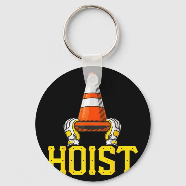 Pittsburgh hoist the traffic cone  keychain (Front)