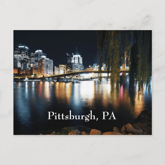 Pittsburgh in color postcard (Front)