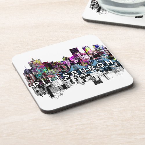 Pittsburgh in graffiti  Beverage Coaster