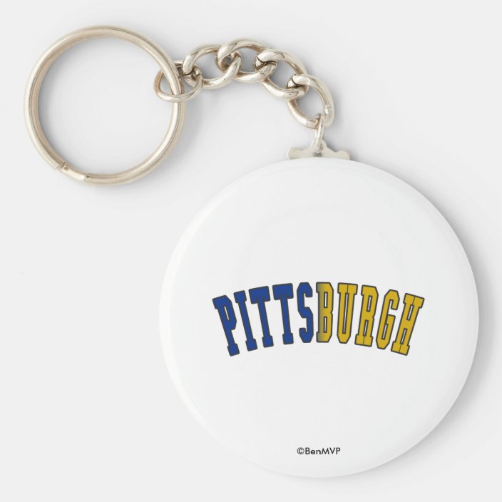 Pittsburgh in Pennsylvania State Flag Colors Keychain