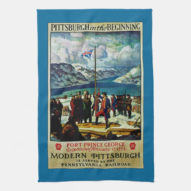 Pittsburgh in the Beginning Kitchen Towel (Vertical)