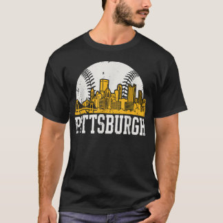 Pittsburgh Lovers Skyline Retro Baseball T-Shirt