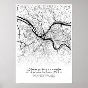 Pittsburgh Map - Pennsylvania - City Map Poster