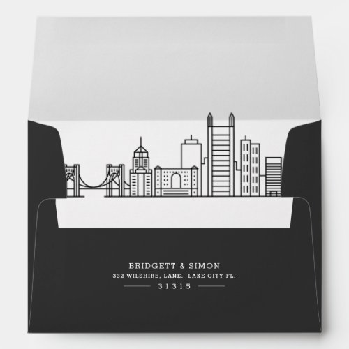 Pittsburgh Modern Deco  Skyline Reveal Envelope