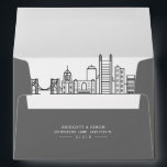 Pittsburgh Modern Deco | Skyline Reveal Envelope<br><div class="desc">It's all about the fun little details with these pre-addressed envelopes. They feature your address and a stylized outline of the city of Pittsburgh, Pennsylvania on the inside liner. These envelopes are made to go with the robust Modern Deco Skyline Wedding set. However, they are versatile enough in their black-and-white...</div>
