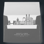 Pittsburgh Modern Deco | Skyline Reveal Envelope<br><div class="desc">It's all about the fun little details with these pre-addressed envelopes. They feature your address and a stylized outline of the city of Pittsburgh, Pennsylvania on the inside liner. These envelopes are made to go with the robust Modern Deco Skyline Wedding set. However, they are versatile enough in their black-and-white...</div>