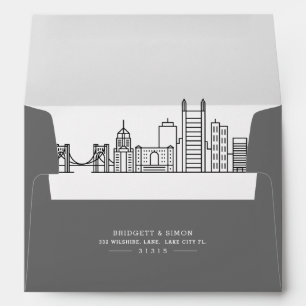 Pittsburgh Modern Deco Skyline Reveal Envelope