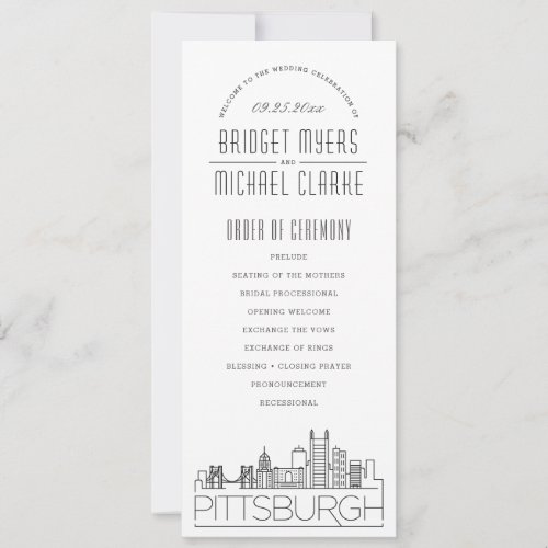 Pittsburgh  Modern Deco Wedding Program
