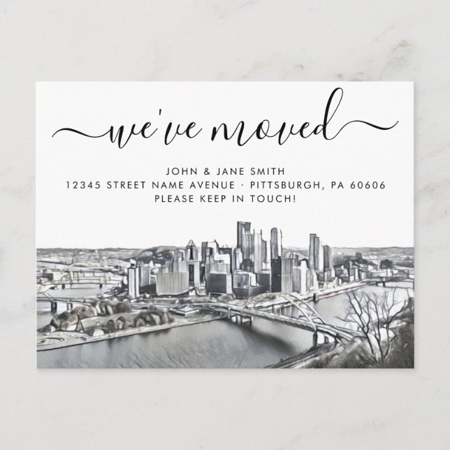 Pittsburgh Moving Announcement Postcard (Front)