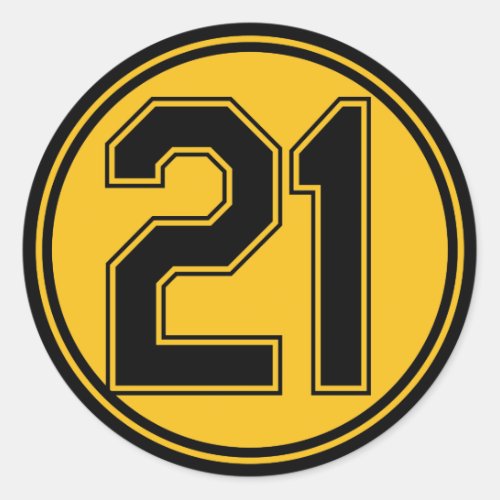 Pittsburgh Number 21 Classic Round Sticker