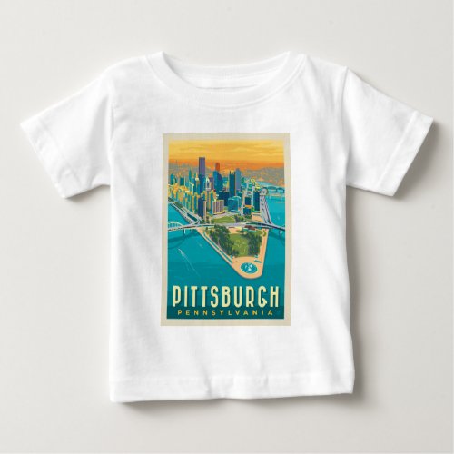 Pittsburgh PA  Birds Eye View Baby T_Shirt