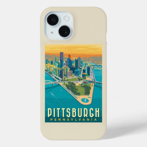 Pittsburgh PA  Birds Eye View iPhone 15 Case