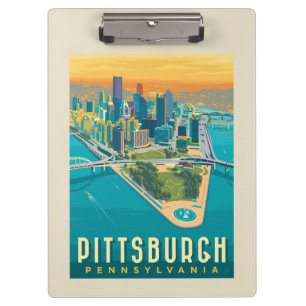 Pittsburgh, PA Bird's Eye View Clipboard