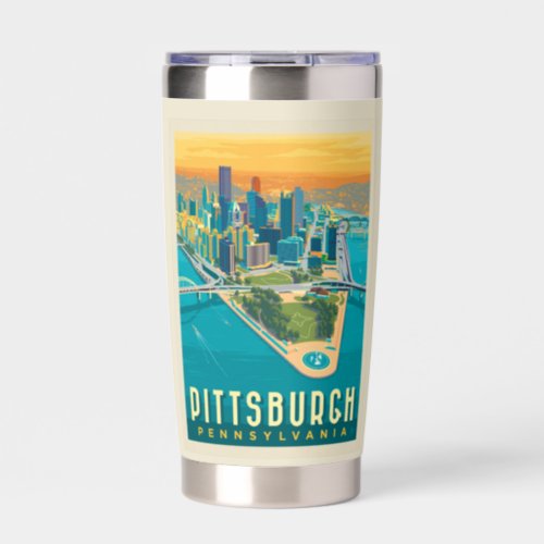 Pittsburgh PA  Birds Eye View Insulated Tumbler