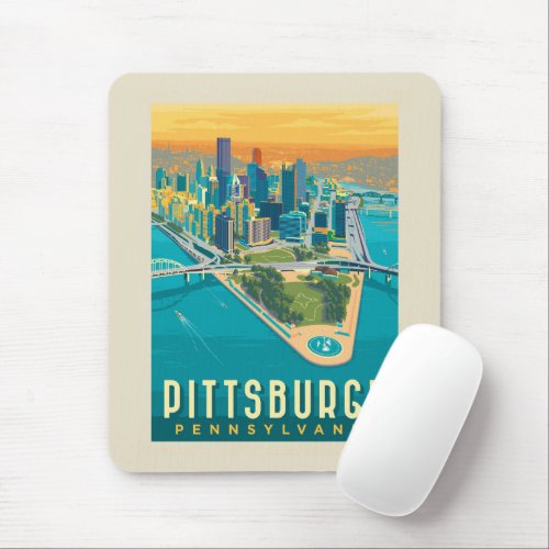 Pittsburgh PA  Birds Eye View Mouse Pad