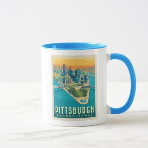 Pittsburgh PA  Birds Eye View Mug