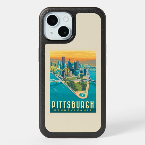 Pittsburgh PA  Birds Eye View iPhone 15 Case