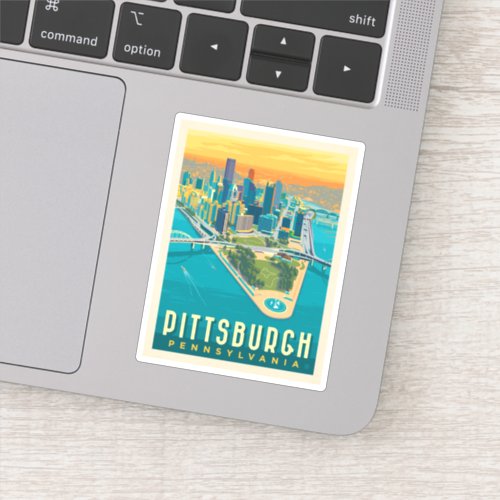 Pittsburgh PA  Birds Eye View Sticker