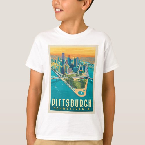 Pittsburgh PA  Birds Eye View T_Shirt