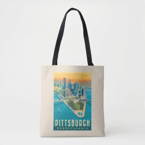 Pittsburgh PA  Birds Eye View Tote Bag