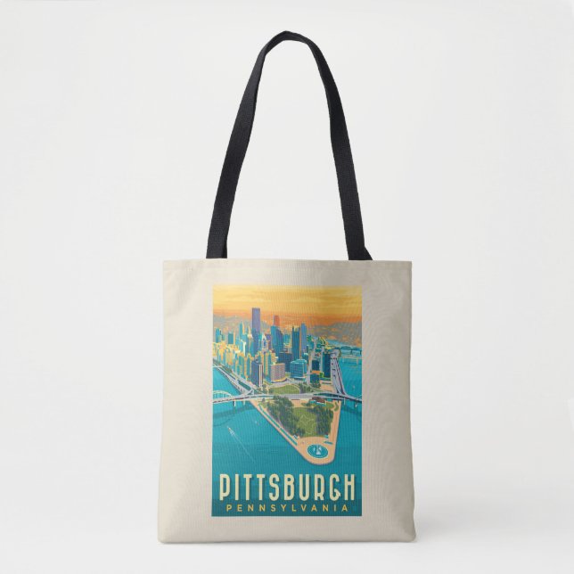 Pittsburgh, PA | Bird's Eye View Tote Bag (Front)