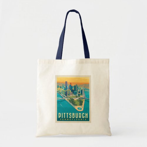 Pittsburgh PA  Birds Eye View Tote Bag