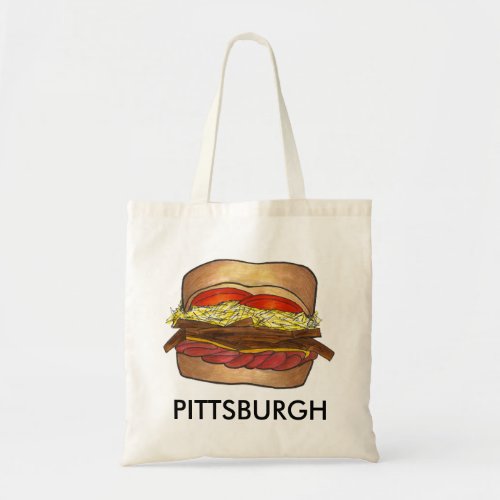 Pittsburgh PA PGH French Fry Coleslaw Sandwich Tote Bag