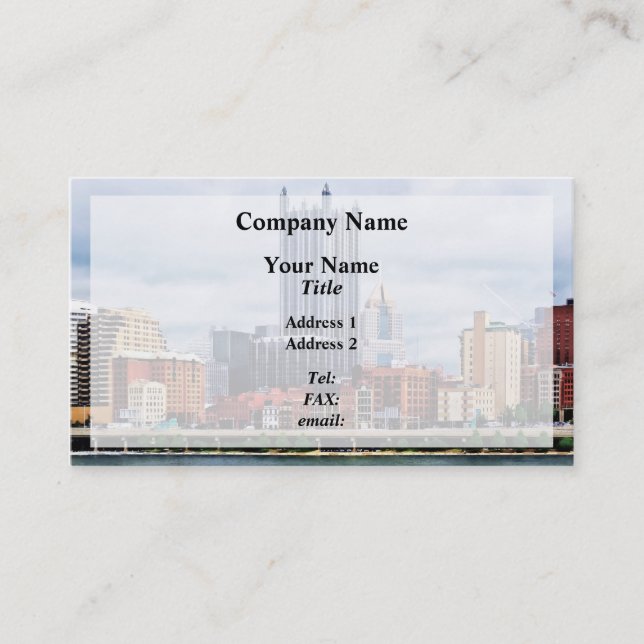 Pittsburgh PA Skyline Business Card (Front)