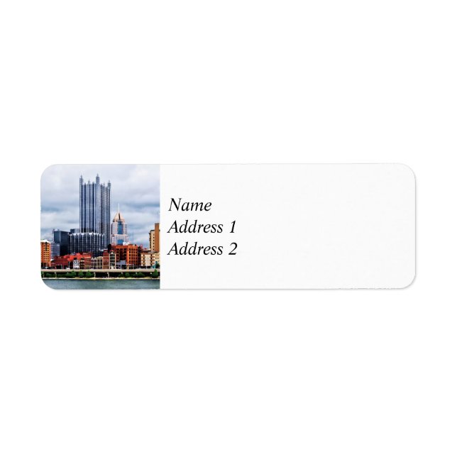 Pittsburgh PA Skyline Save the Date Label (Front)
