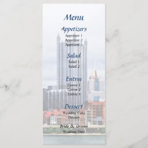 Pittsburgh PA Skyline Wedding Menu