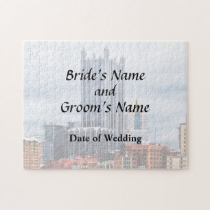 Pittsburgh PA Skyline Wedding Supplies Jigsaw Puzzle
