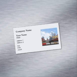 Pittsburgh PA - Train By Smithfield St Bridge Business Card Magnet