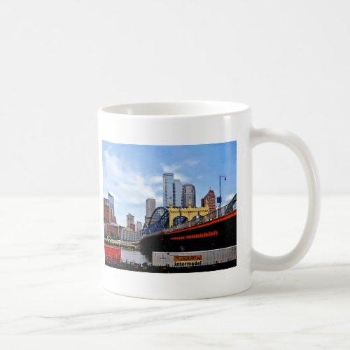 Pittsburgh PA _ Train By Smithfield St Bridge Coffee Mug