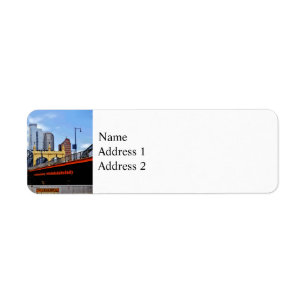 Pittsburgh PA - Train By Smithfield St Bridge Label