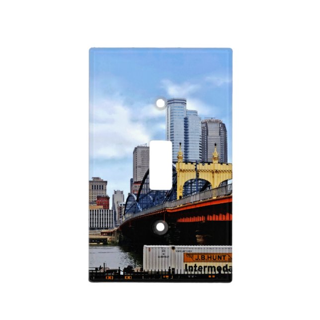 Pittsburgh PA - Train By Smithfield St Bridge Light Switch Cover (Front)